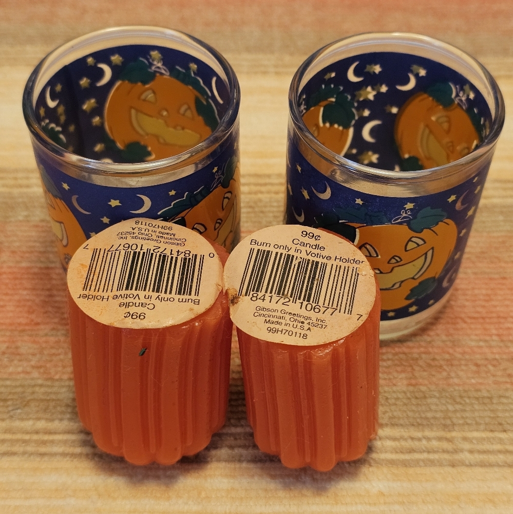 4 Vintage 1990s Halloween Votives With Candles - Picture 5 of 12